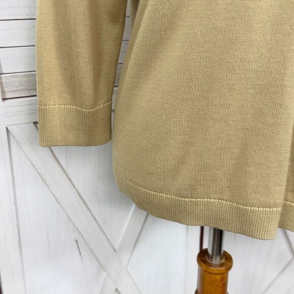 Talbots Zebra Head Crewneck Pullover Knit Top Sweater Tan Petite Large - Picture 8 of 14